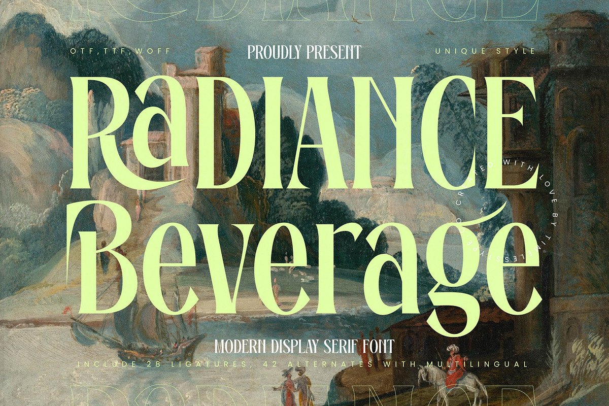 Radiance Beverage Modern Serif, a Serif Font by timelesstype.co (Photo 1 of 20)