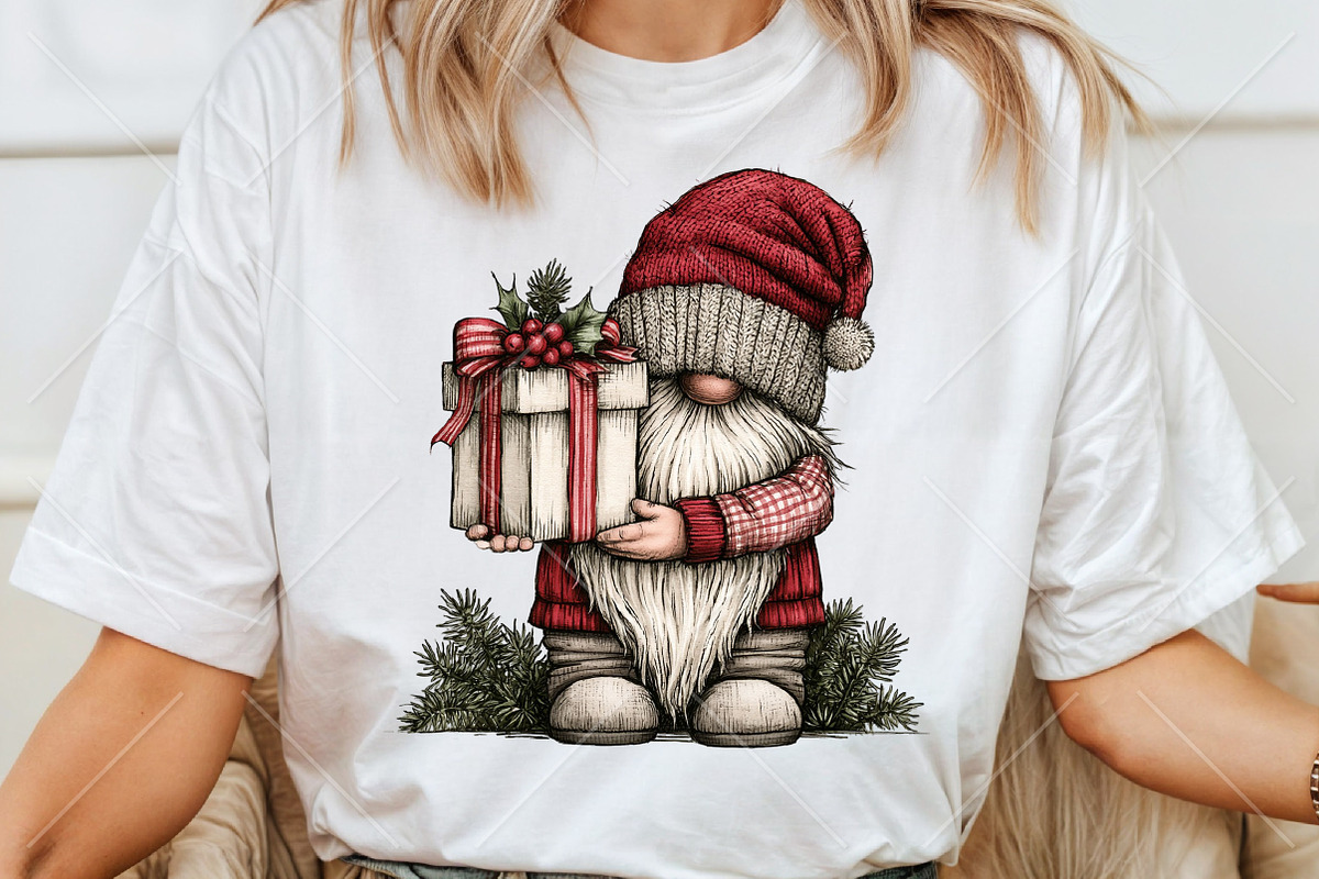 Whimsical Christmas Gnome Clipart, a Seasonal Illustration by Canvas Craft (Photo 6 of 10)