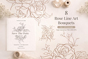 Elegant Rose Line Art Elements, a Decorative Illustration by Papatongartist (Thumbnail 5 of 11)