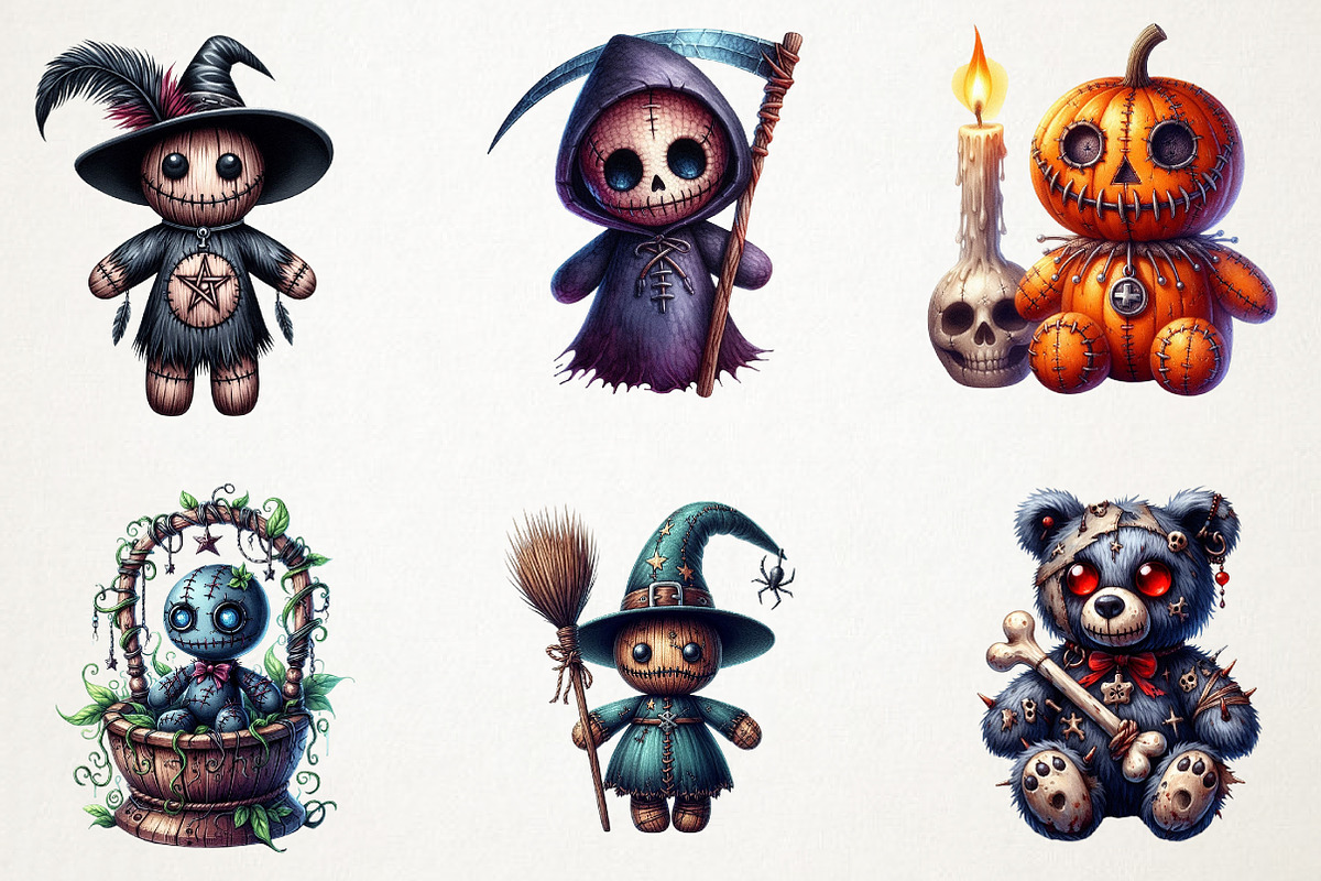 Halloween Gothic Voodoo Doll Clipart, an Illustration by RobertsArt (Photo 6 of 7)