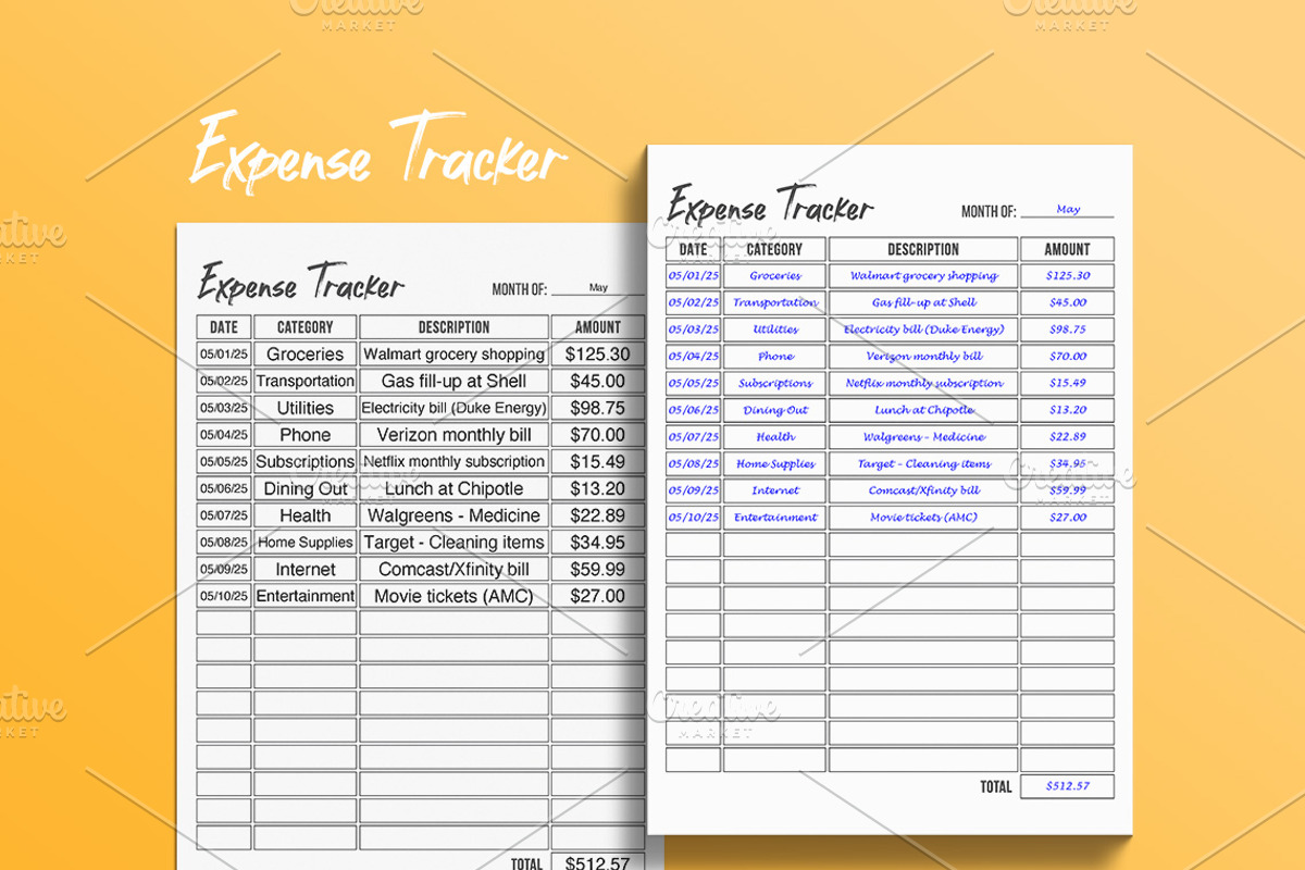 Editable Expense Tracker, a Stationery Template by Graphicsnext (Photo 5 of 7)