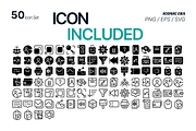 50 Web App UI Icons, an Outline Icon by Iconic Era (Thumbnail 2 of 2)