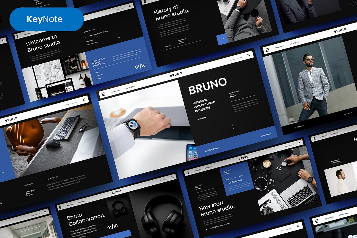 Bruno – Business Keynote Template*, a Presentation Template by Dens Creative Studio (Photo 1 of 6)