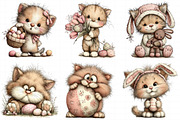 Whimsical Easter Cats Clipart, an Illustration by Daily.Designs (Thumbnail 6 of 8)