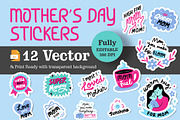 Mother’s Day Vector Stickers Bundle, an Object Graphic by Peacock_design (Thumbnail 1 of 8)