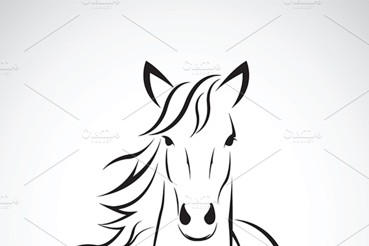 Vector of a horse head. Animals., an Animal Illustration by yod67
