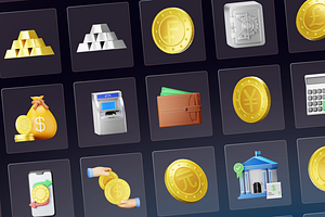 3D Currency Icons