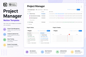 Project Management Notion Template, a Marketing Template by Rodro