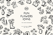 FUN FLOWERS line art illustrations, a Decorative Illustration by Crocus Paperi (Thumbnail 1 of 7)