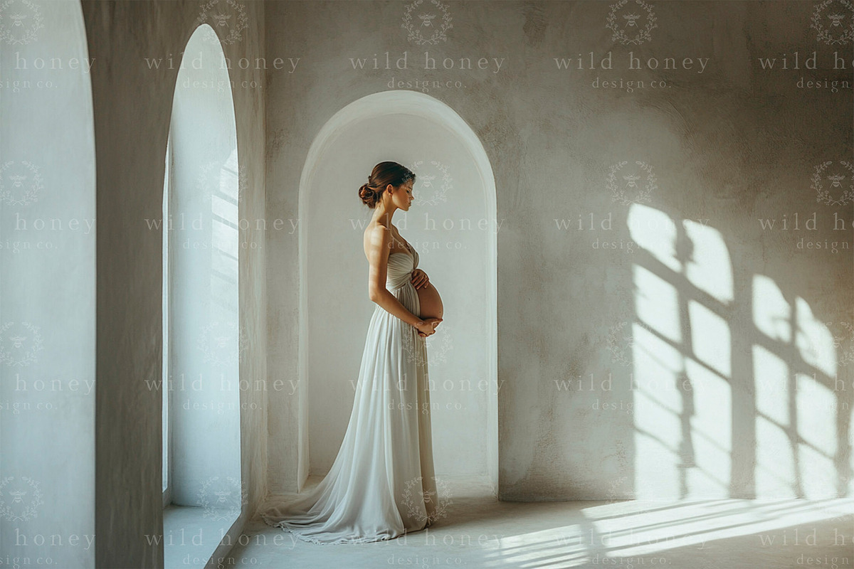 White Arch Room Digital Backdrop, a Gradient Add-On by Wild Honey Design Co. (Photo 1 of 2)