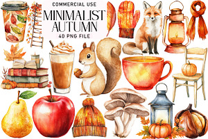 Minimalist Watercolor Autumn, an Illustration by Daily.Designs