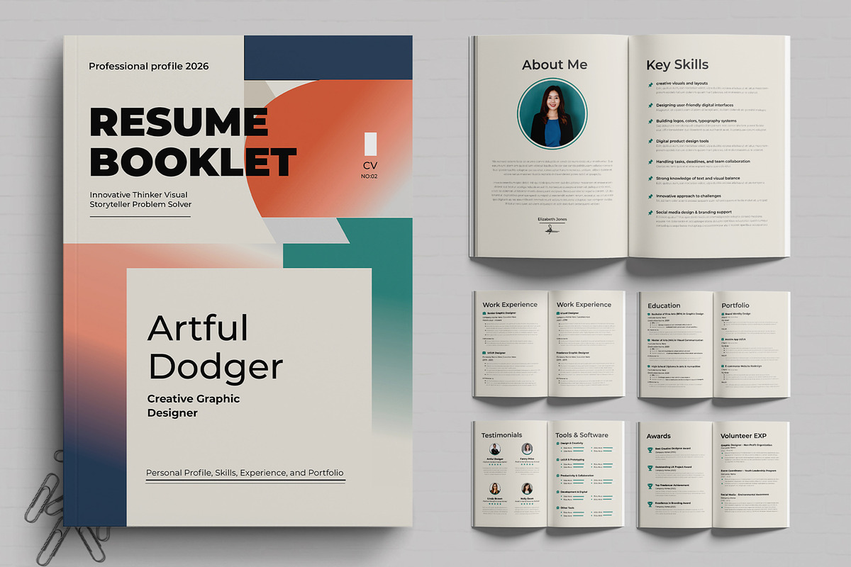 Resume Booklet Template, a Print Template by MightyDesign (Photo 1 of 6)