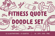 Fitness & Wellness Quote Set, a Sport Illustration by OREHOVKA (Thumbnail 1 of 3)