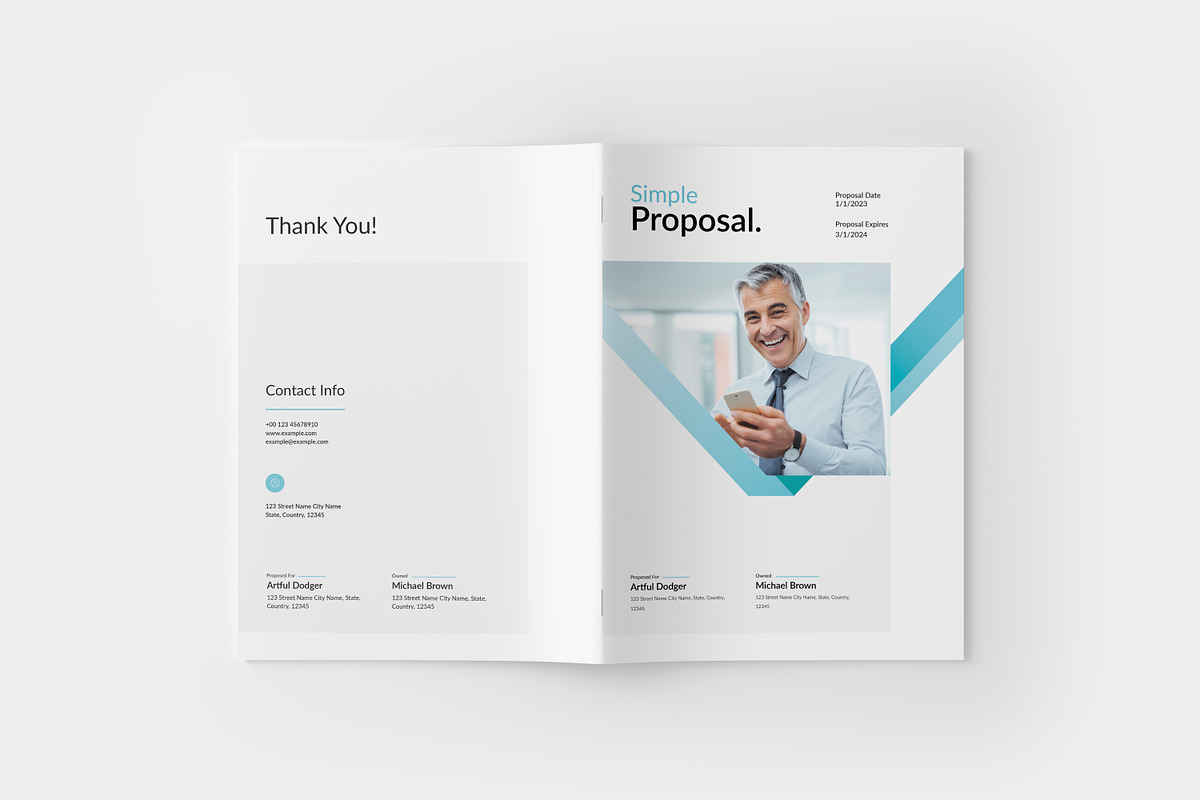 Simple Proposal Template I Canva, a Brochure Template by PixWork (Photo 2 of 9)