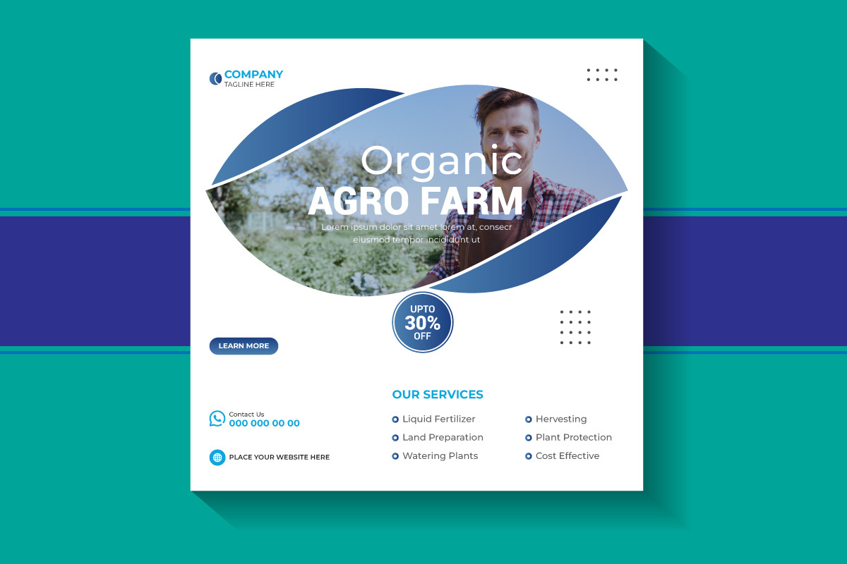 Agriculture Social Media Post Banner, a Social Media Template by Limino™ Studio (Photo 3 of 3)