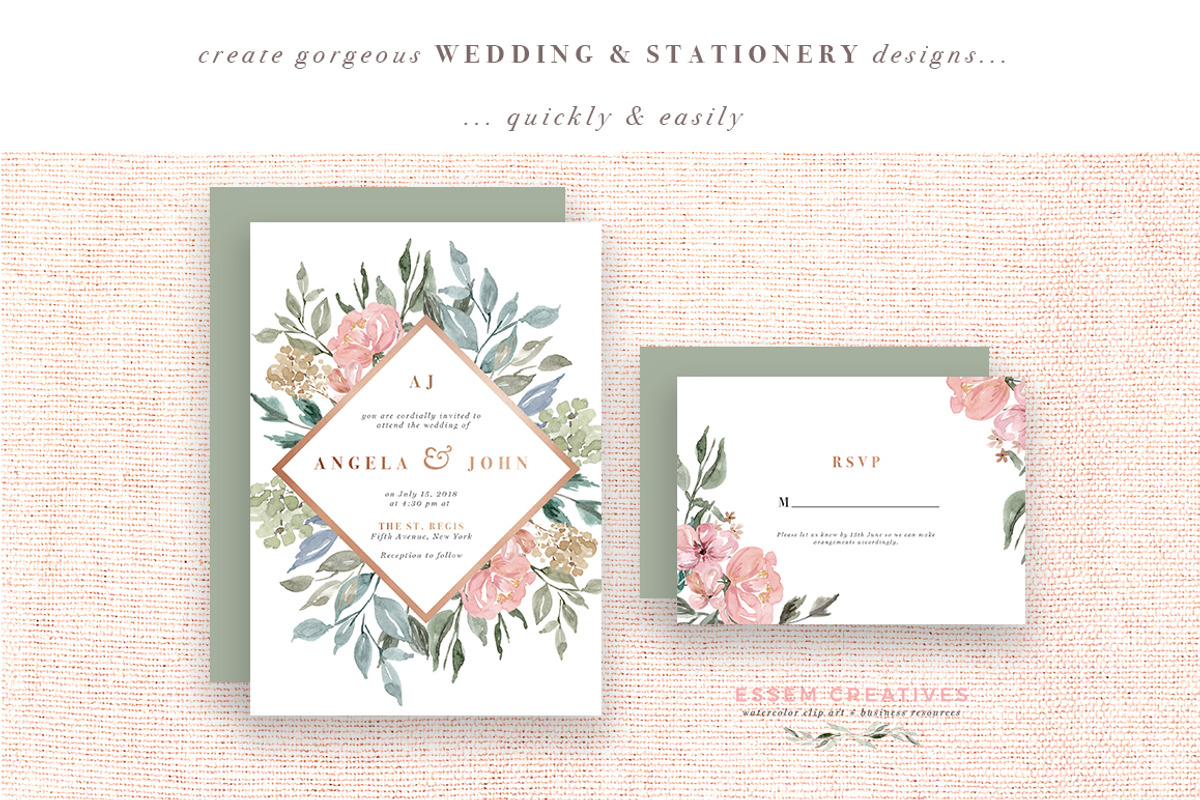Neutral Watercolor Flower Graphics, an Illustration by Essem Creatives (Photo 2 of 6)