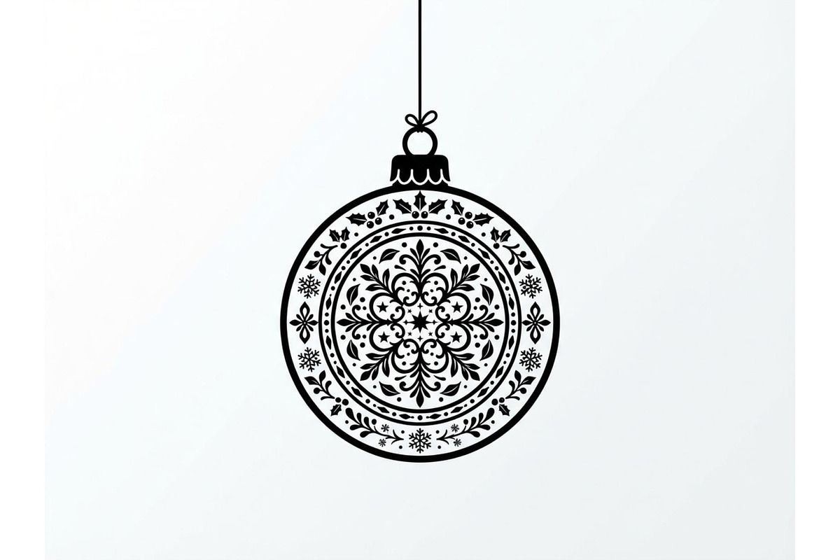 Festive Filigree Bauble Silhouette, an Object Graphic by Creativeshirt (Photo 2 of 5)