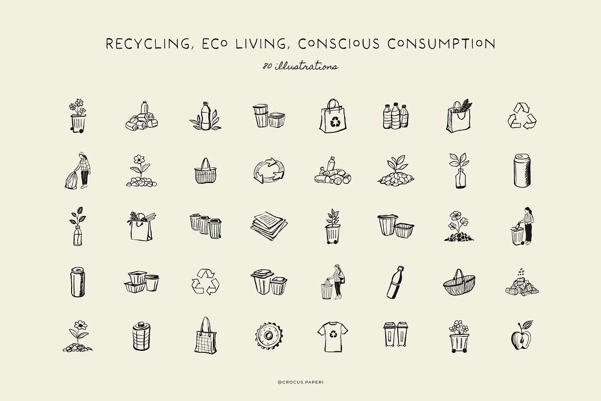 ECO LIVING & RECYCLING illustrations, a Decorative Illustration by Crocus Paperi (Photo 3 of 4)