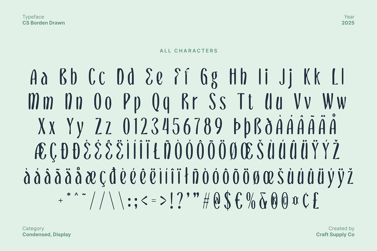 CS Borden Drawn, a Sans Serif Font by Craft Supply Co. (Photo 8 of 8)