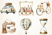 Watercolor Antique Ivory Travel Clip, an Illustration by Libby Wishes (Thumbnail 3 of 6)