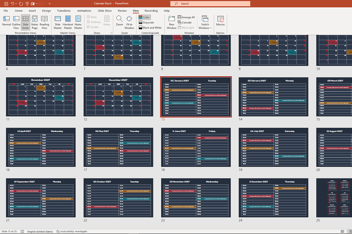 CALENDAR 2027 PowerPoint Template, a Presentation Template by ...