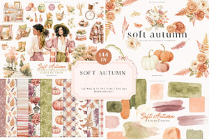 Soft Autumn Collection, a Seasonal Illustration by PeDe Designs