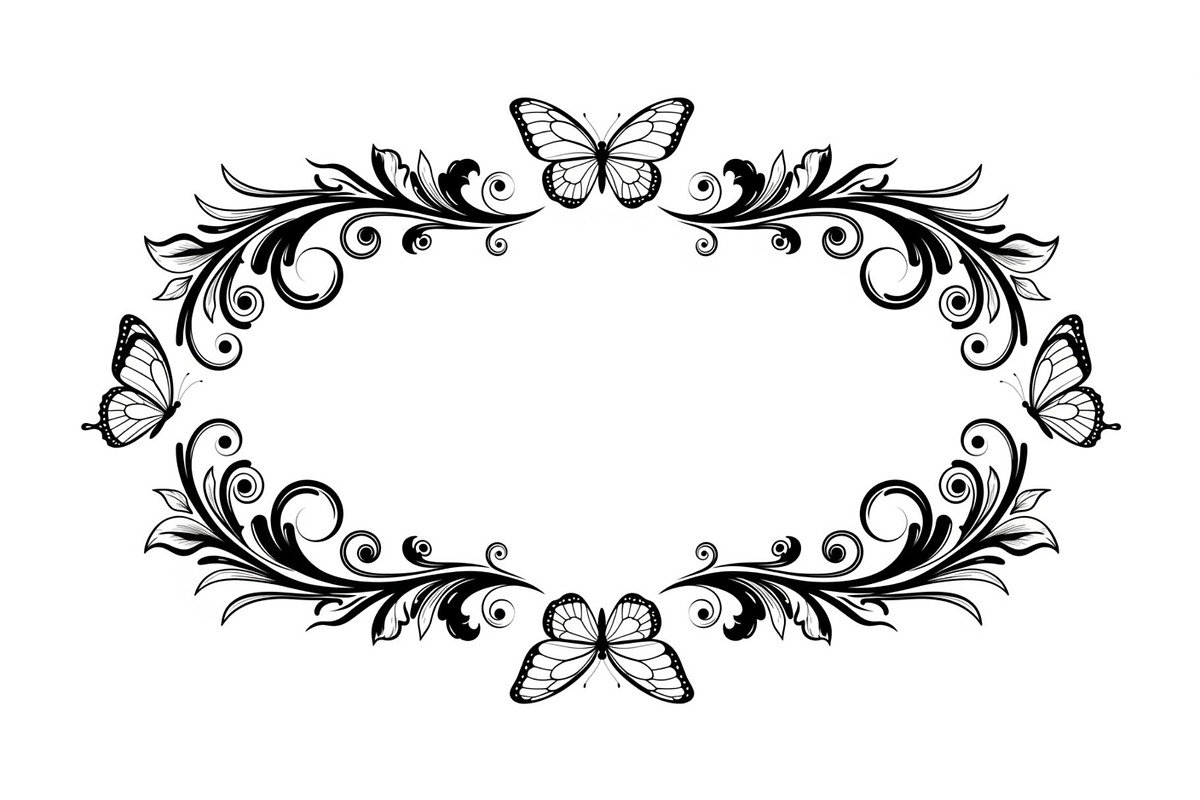 Butterfly Floral Vintage Frame Bundl, an Illustration by Creativeshirt (Photo 23 of 51)