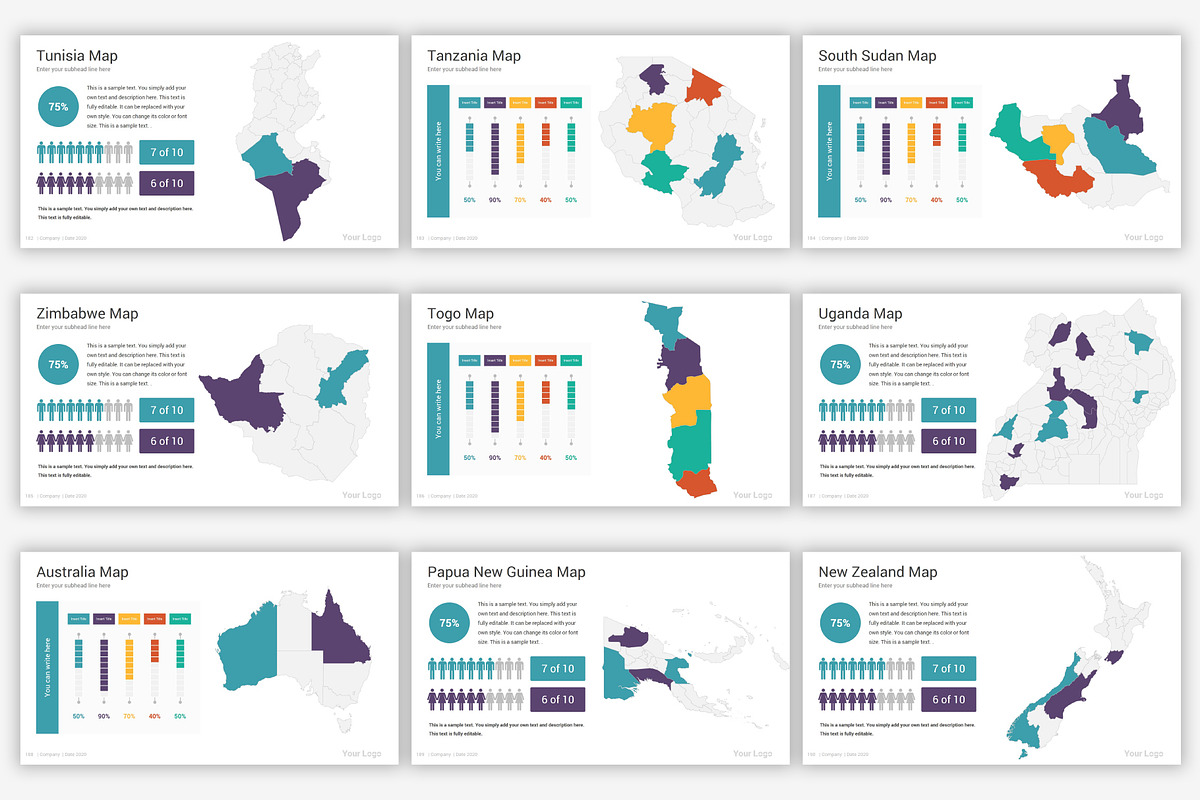 Maps PowerPoint infographics, a Presentation Template by SlideOne (Photo 25 of 31)
