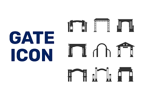 Village Welcome Gate Symbol Sets. Si