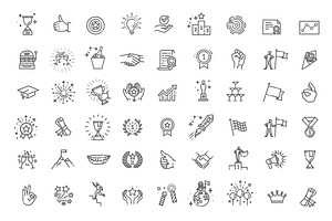 Success, Awards, Achievement Icons, an Outline Icon by Tettygreen