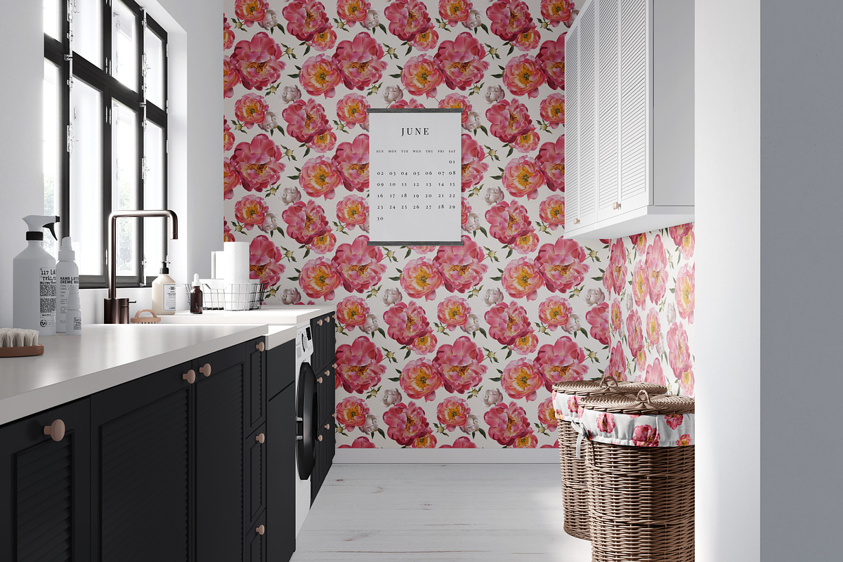 Peony watercolor clipart & patterns, a Decorative Illustration by Diana Askarova Art (Photo 10 of 11)