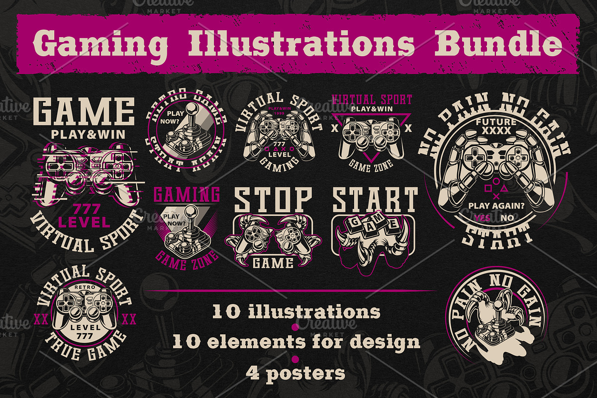 Gaming Illustrations Bundle, a Technology Illustration by Natali_ (Photo 1 of 7)
