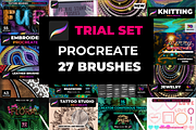 Trial set of 27 brushes Procreate, a Brush Add-On by Graphics Resources (Thumbnail 1 of 2)