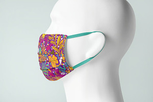 Side View Mannequin Face Mask Mockup, a Mask Mockup by DesignRushMarket