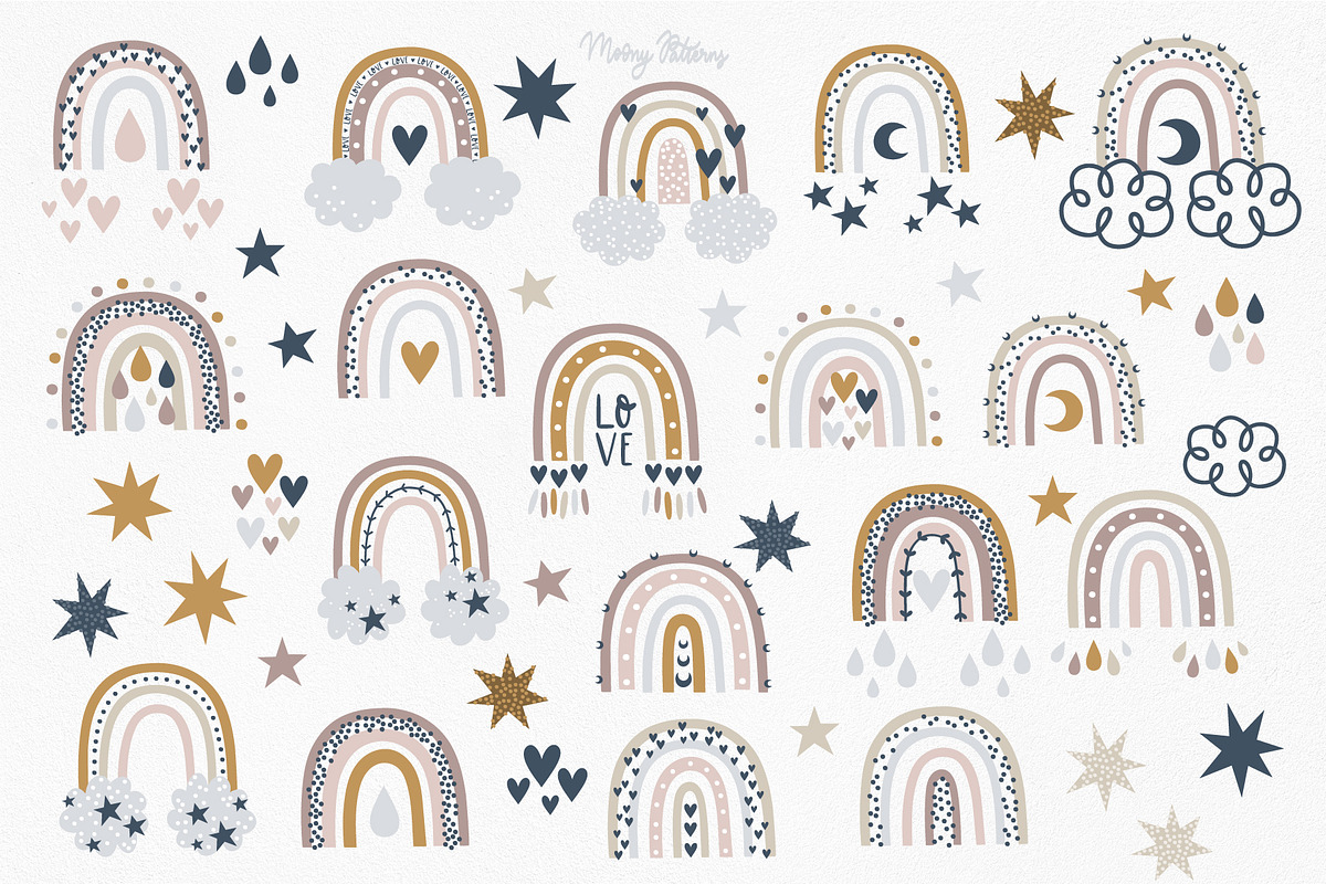 Funny animal faces and rainbows, an Animal Illustration by Moony Рatterns (Photo 6 of 12)