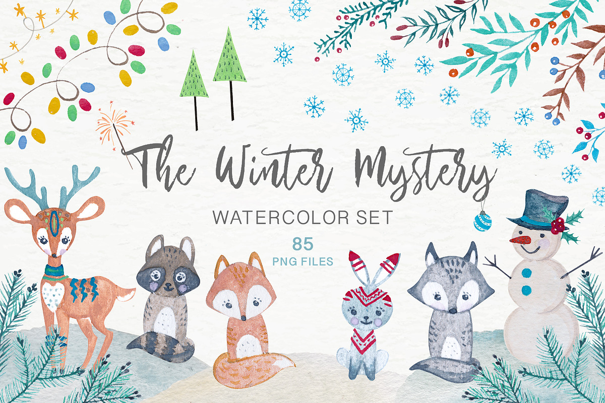 The Winter Mystery Watercolor Set, an Illustration by Flo Sacred Art (Photo 1 of 10)