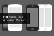 Flat mobile, tablet & desktop mockup, an iPhone Mockup by Jamie Peak (Thumbnail 1 of 5)