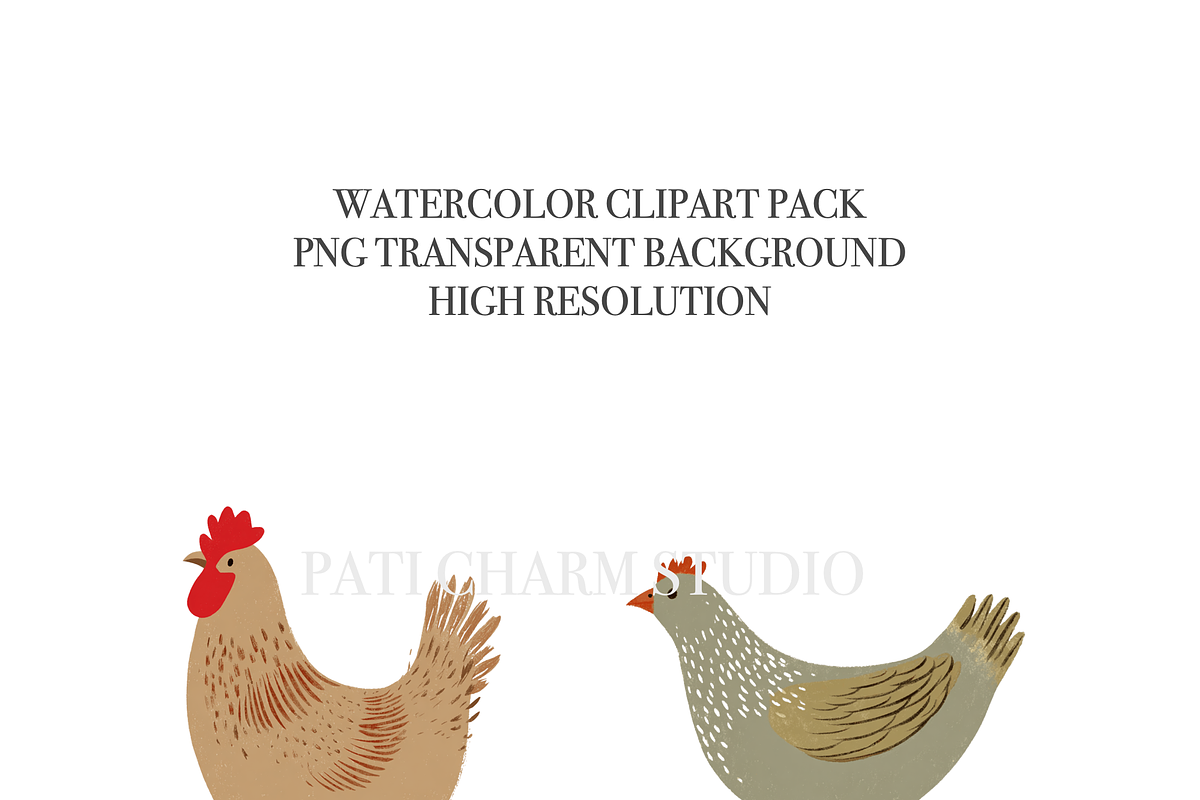 40 Chicken Clipart, an Animal Illustration by Pati Charm Studio (Photo 5 of 9)