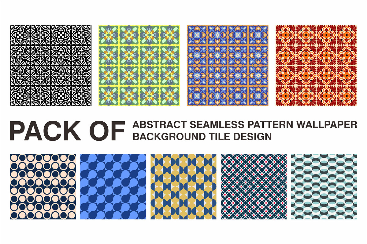Pack of abstrack seamless pattern, a Pattern Graphic by Brainware Graphic (Photo 1 of 8)