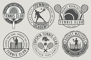 Set of Tennis Club Vintage Badges, a Branding & Logo Template by Billah Hub