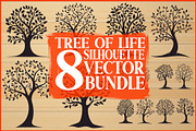 Tree of Life Silhouette Bundle, an Illustration by Designs_River (Thumbnail 1 of 9)