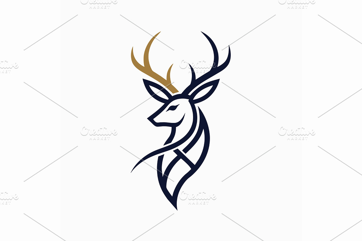 A close-up view of a deers head with, a Graphic by Iftikhar Alam