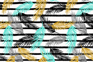 Golden Palm. 8 Seamless Patterns.