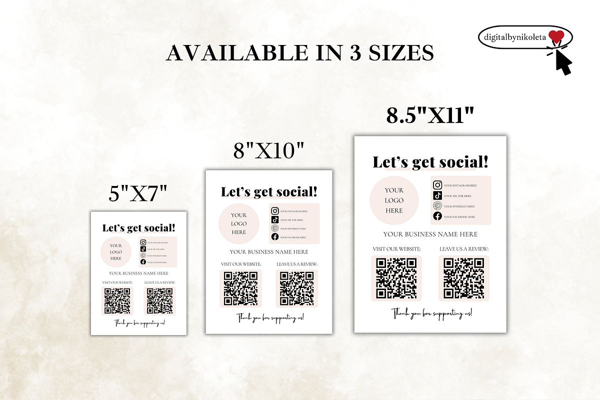 Let's get social Canva Template, a Templates & Theme by Digital By Nikoleta (Photo 9 of 9)
