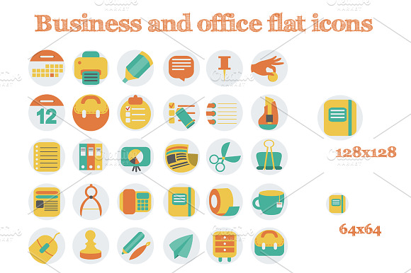 Business And Office Flat Icons