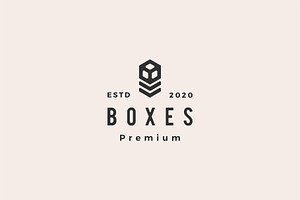 Boxes Hipster Vintage Logo Vector