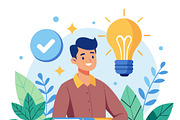 Young man with stack of books, a Person Illustration by SouravDesign (Thumbnail 2 of 3)