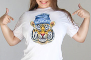 Cute watercolor tigers. Part 3, an Animal Illustration by Watercolor fantasy (Thumbnail 3 of 4)