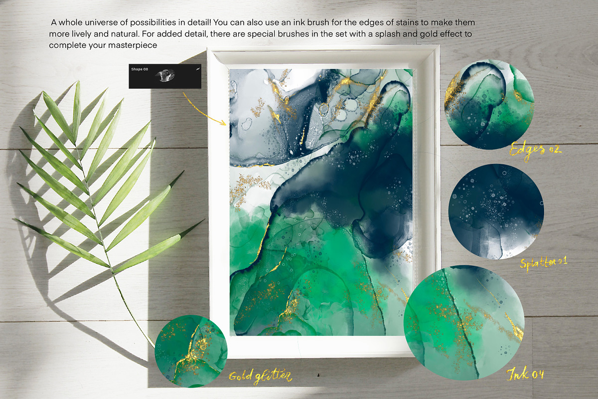 Galaxy Alcohol Ink Brushset, a Brush Add-On by Letter Elfa Studio (Photo 6 of 11)