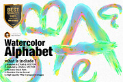 Watercolor Alphabet, a Font by MRI STUDIO (Thumbnail 1 of 9)